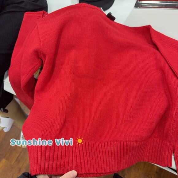 NWT Polo Ralph Lauren Woman Cotton Terrier Dog Red Sweater small - Picture 3 of 6